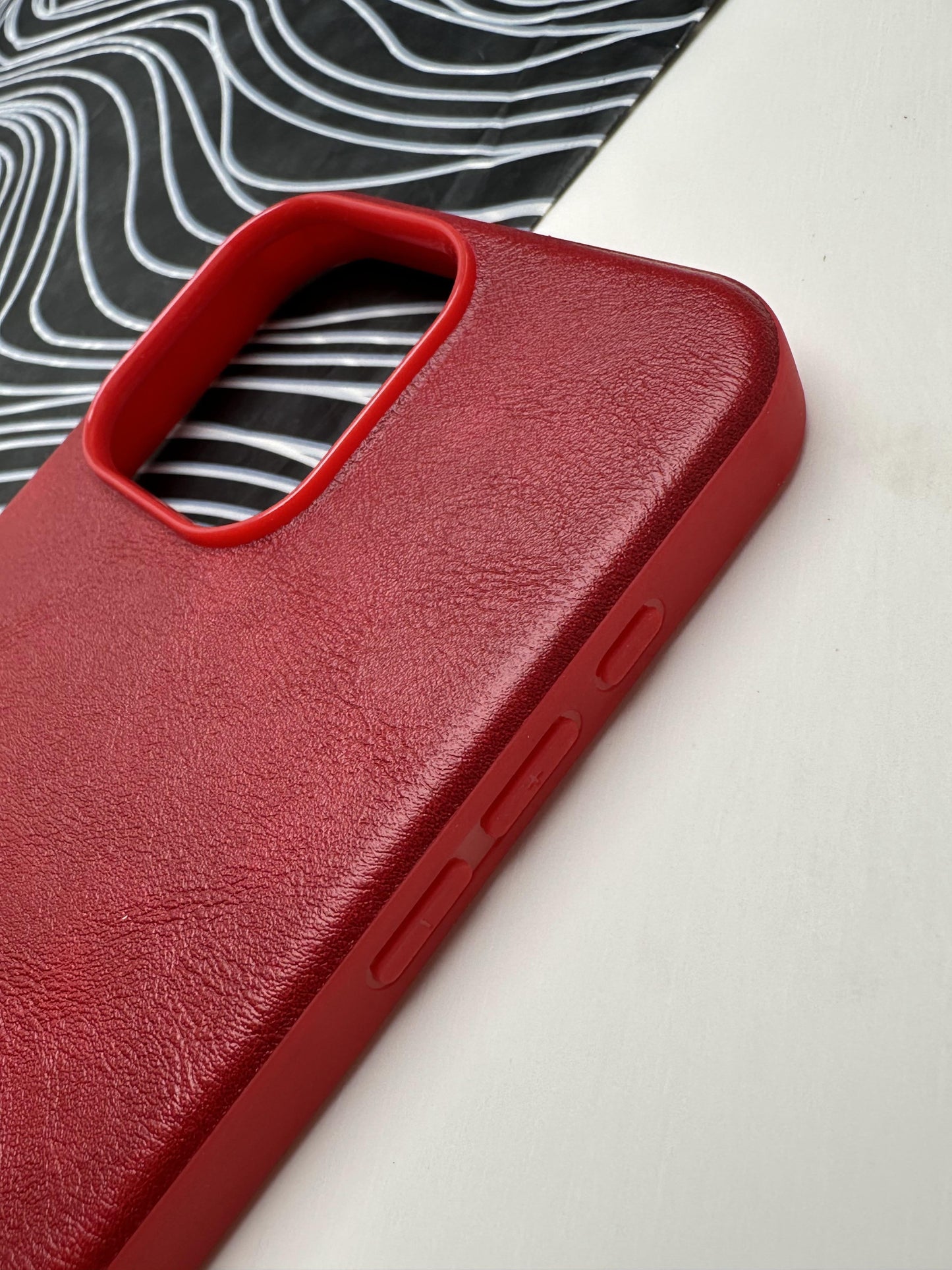 HDD Red Genuine Leather Case For iPhone