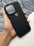 Ferrari Black Silicone Velvet Touch Case For iPhone