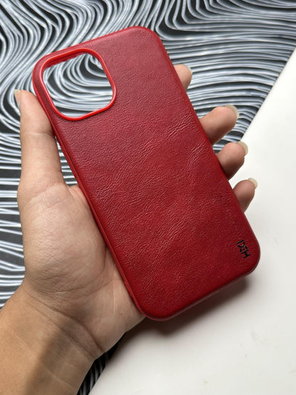 HDD Red Genuine Leather Case For iPhone