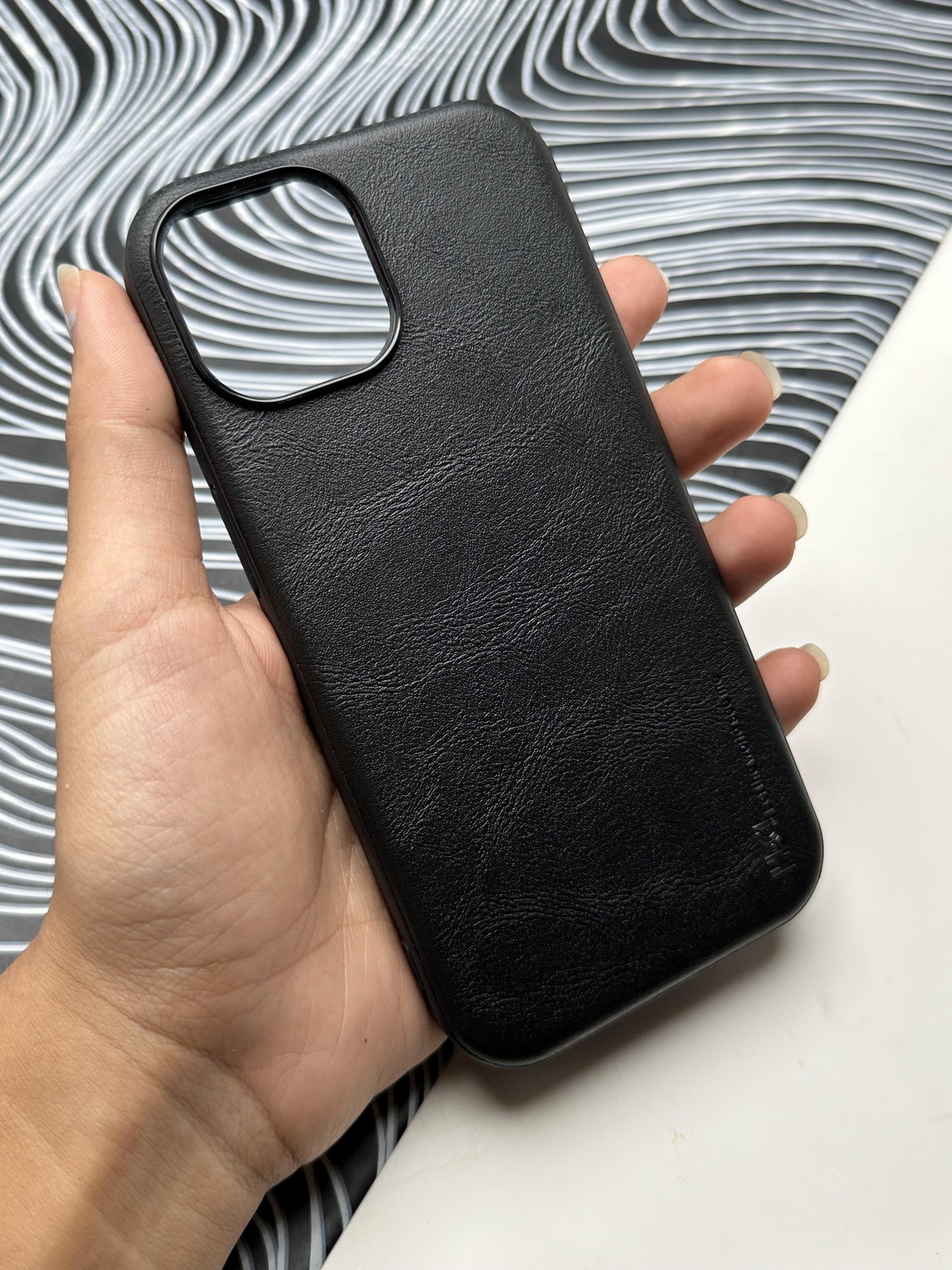 HDD Black Genuine Leather Case For iPhone