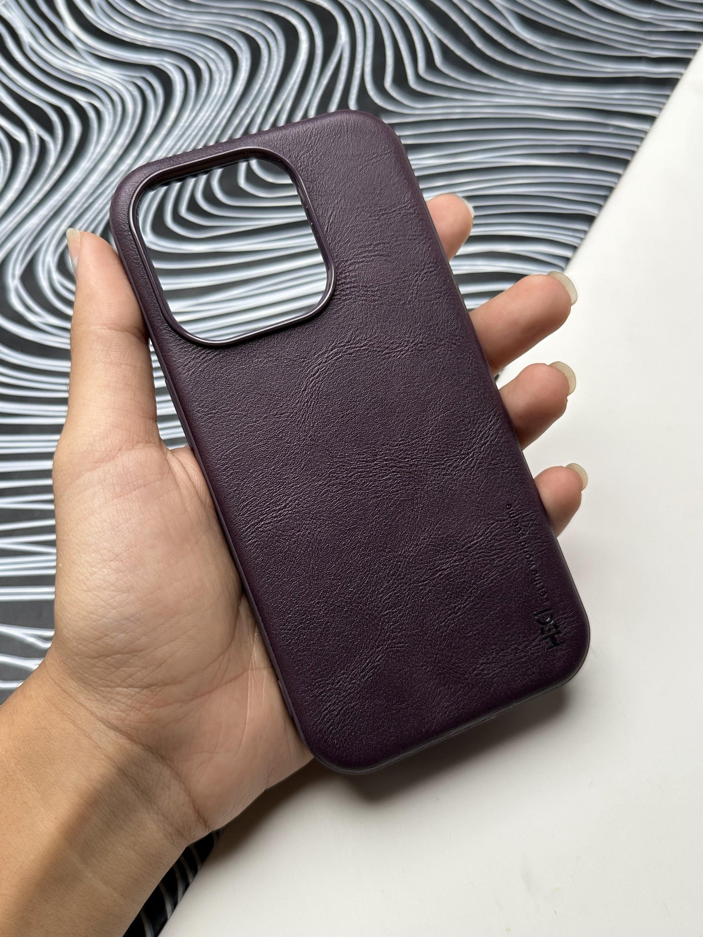 HDD Deep Purple Genuine Leather Case For iPhone