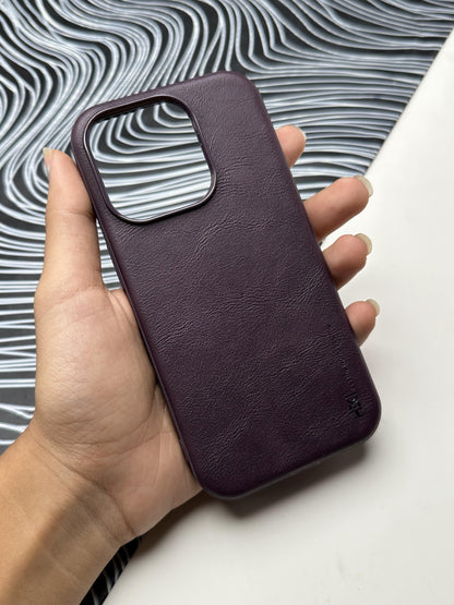HDD Deep Purple Genuine Leather Case For iPhone