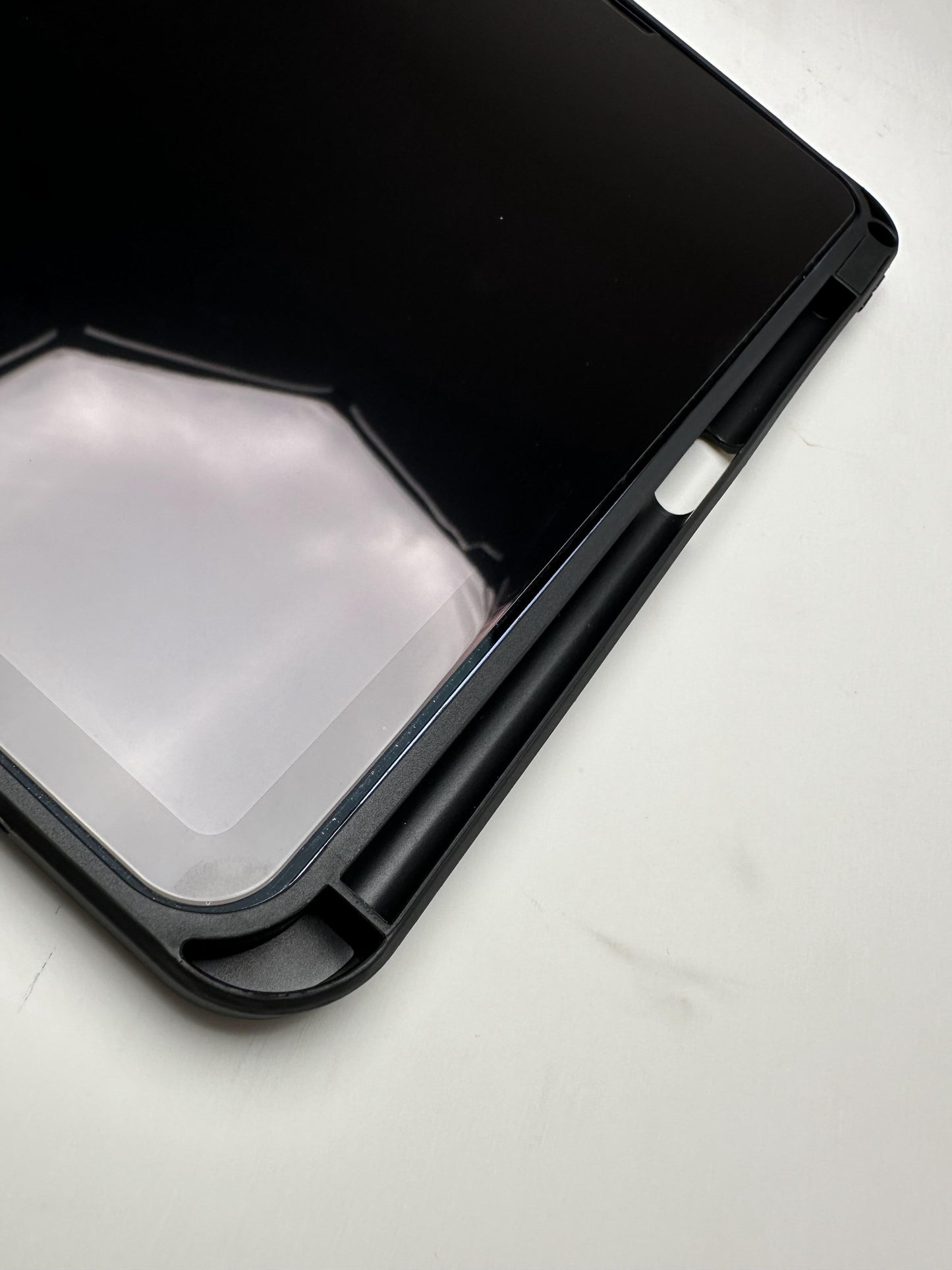 White Leather Dotted Line Case With Stand for iPad