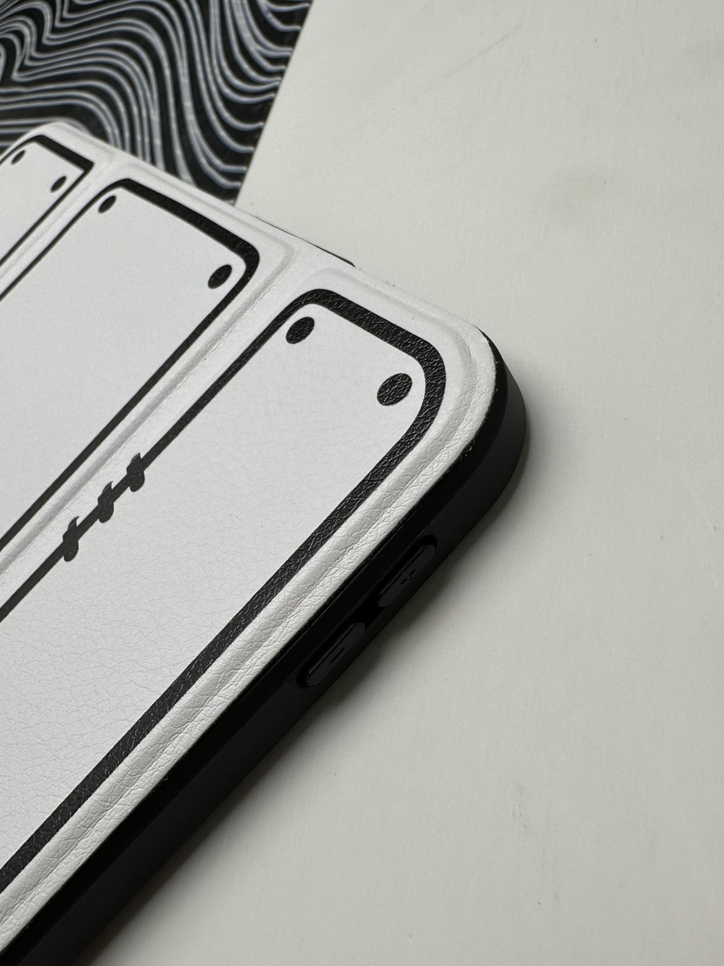 White Leather Dotted Line Case With Stand for iPad