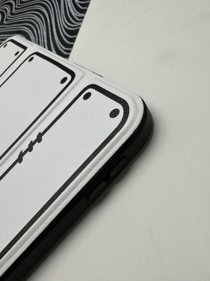 White Leather Dotted Line Case With Stand for iPad