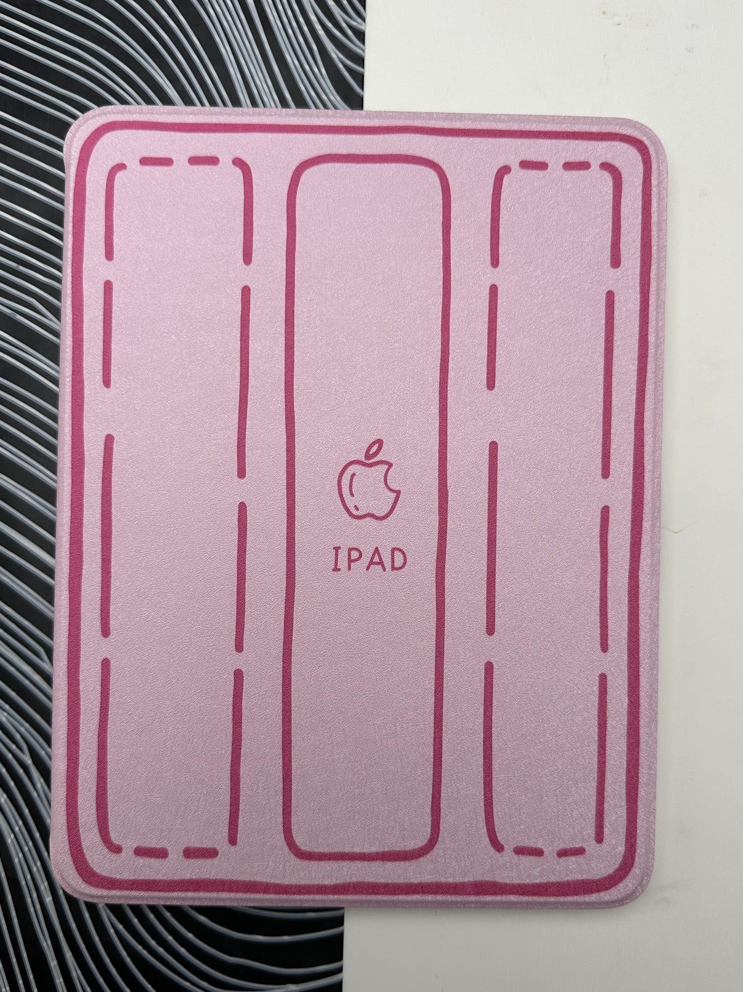 Pink Leather Dotted Line Case With Stand for iPad