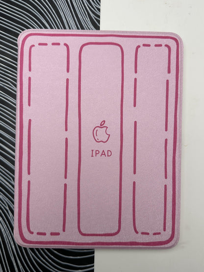 Pink Leather Dotted Line Case With Stand for iPad
