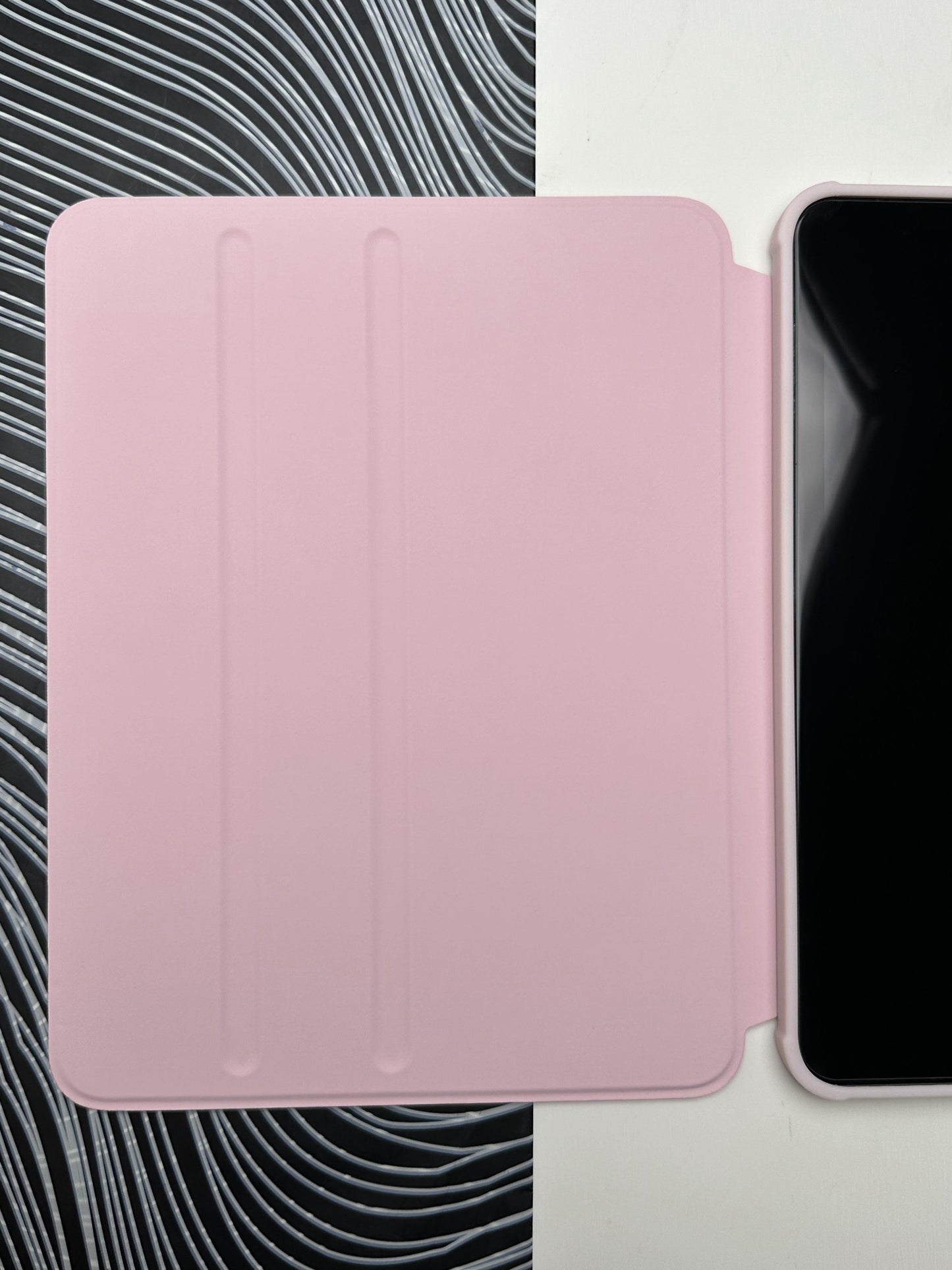 Pink Leather Dotted Line Case With Stand for iPad