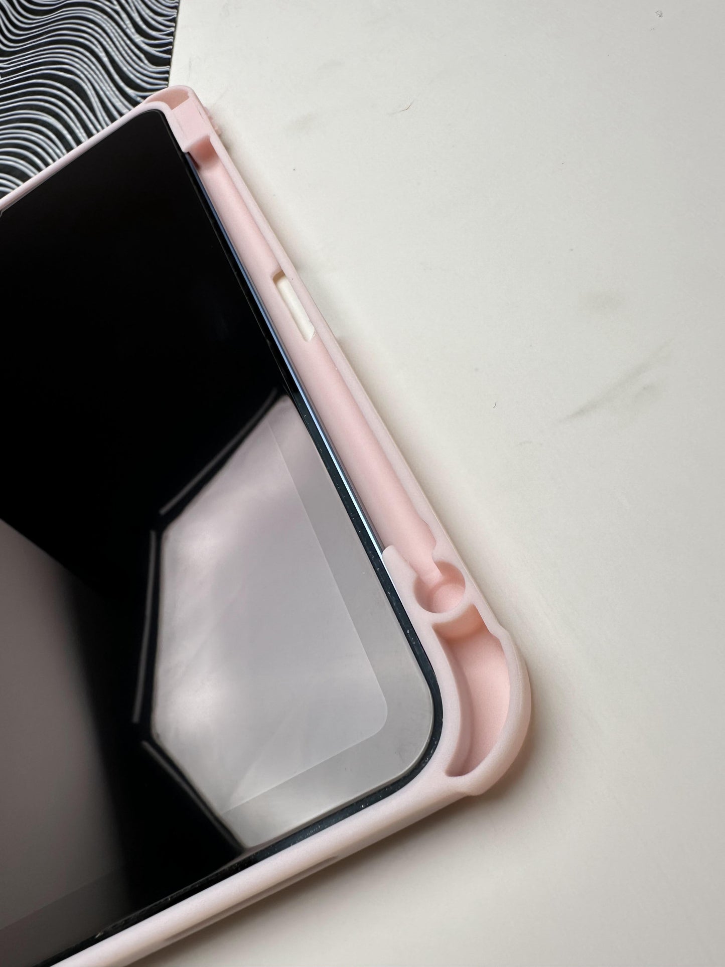 Pink Leather Dotted Line Case With Stand for iPad