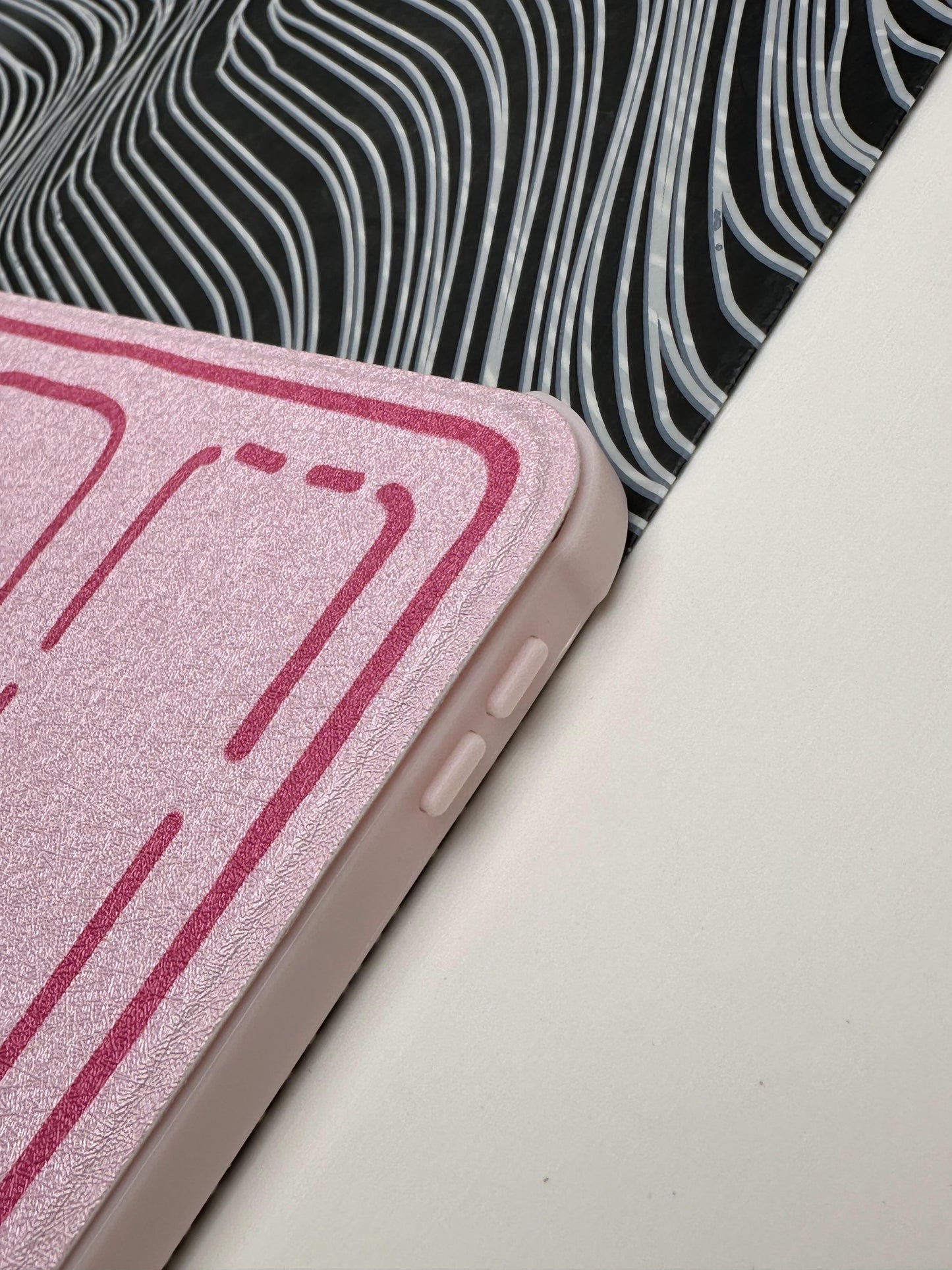 Pink Leather Dotted Line Case With Stand for iPad