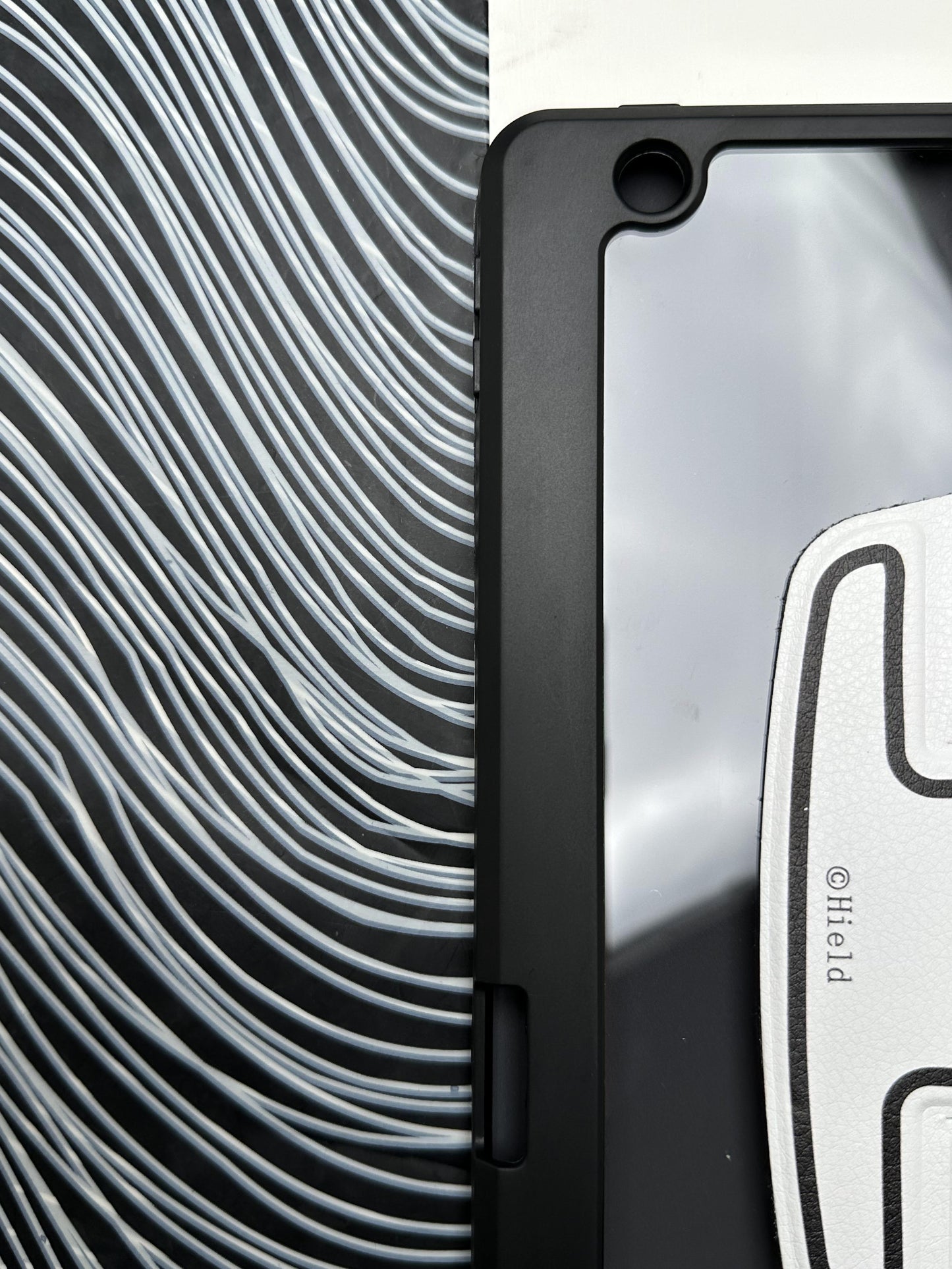 White Leather Dotted Line Case With Stand for iPad