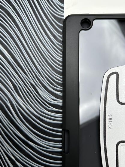 White Leather Dotted Line Case With Stand for iPad