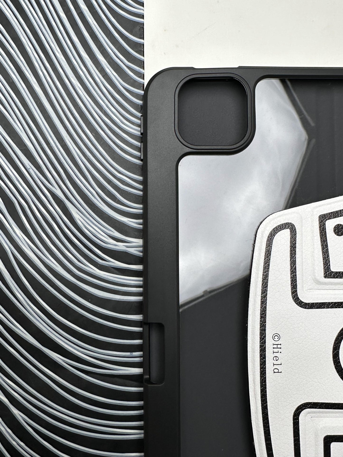 White Leather Dotted Line Case With Stand for iPad