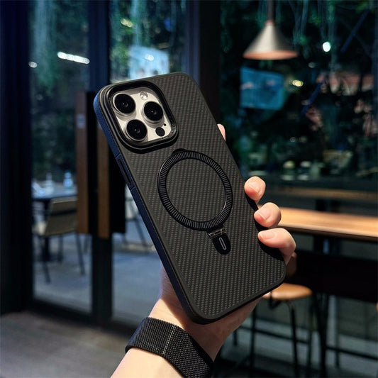 KEVLAR Rugged Carbon Fiber Ring Bracket Case for iPhone