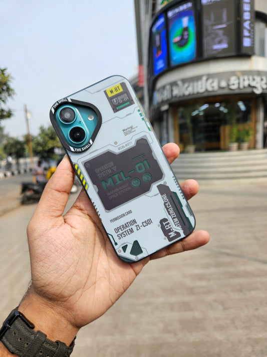 The SHELL MIL-01 White Printed case for iPhone