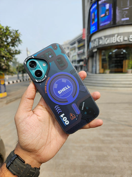 The SHELL Blue Printed case for iPhone