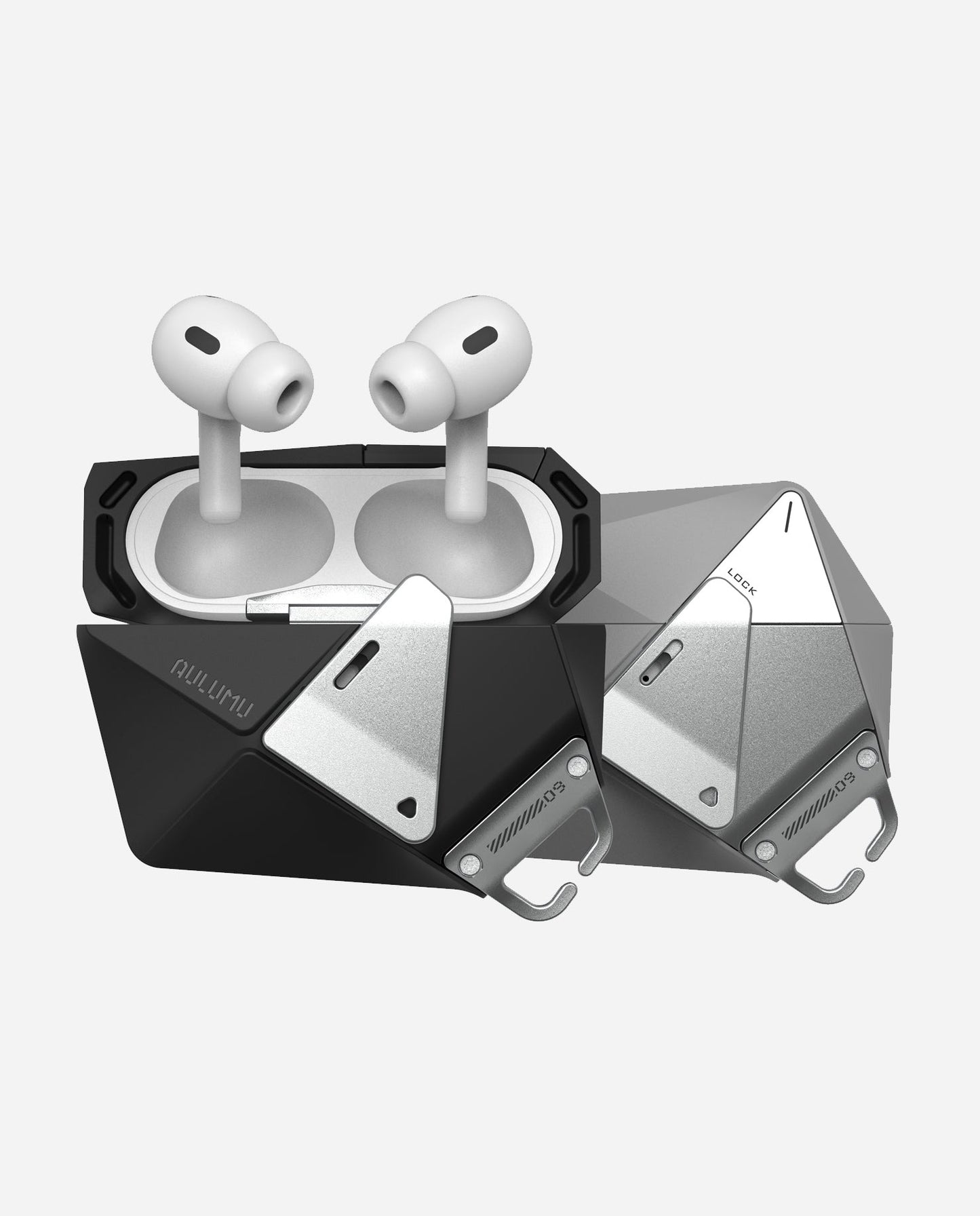 Aulumu A09 Geometric Case for AirPods Pro Series | Lock & Lanyard