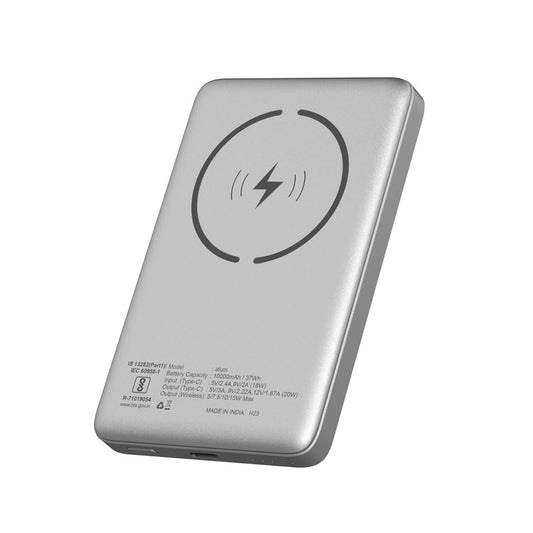 Stuffcool Alum 10000mAh Made in India Aluminium Metallic Magnetic Wireless Powerbank for iPhone