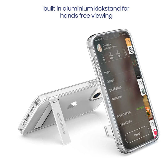 Stuffcool Clairstand Back Case with Aluminum Kickstand for Apple iPhone