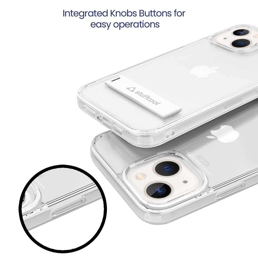 Stuffcool Clairstand Back Case with Aluminum Kickstand for Apple iPhone