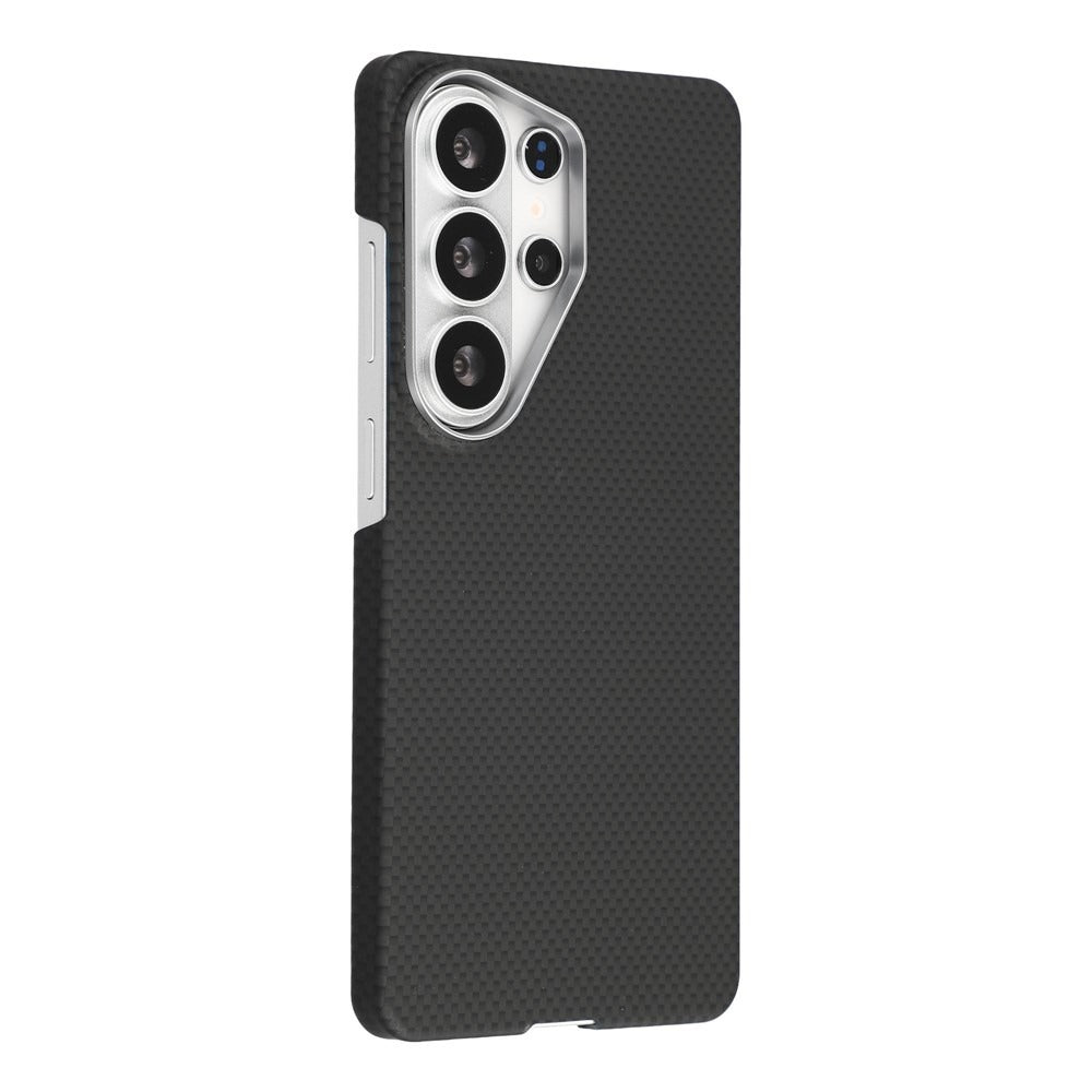 X-LEVEL Black Magnetic Case Carbon Nanofiber + Metal Lens Frame Phone Case For Samsung Galaxy S26 Ultra