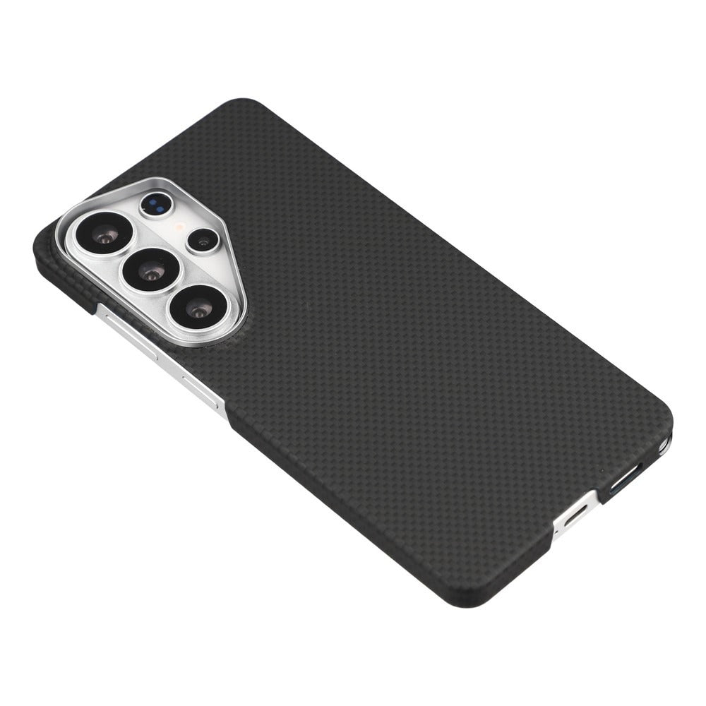 X-LEVEL Black Magnetic Case Carbon Nanofiber + Metal Lens Frame Phone Case For Samsung Galaxy S26 Ultra