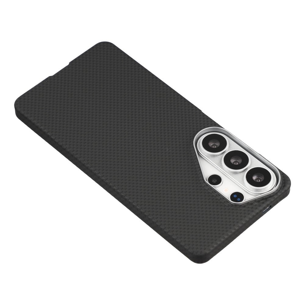 X-LEVEL Black Magnetic Case Carbon Nanofiber + Metal Lens Frame Phone Case For Samsung Galaxy S26 Ultra