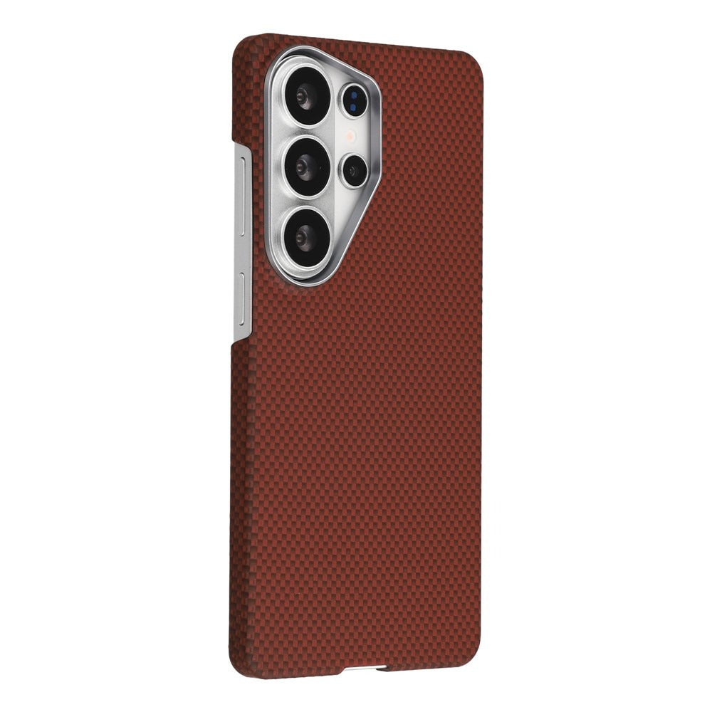 X-LEVEL Red Magnetic Case Carbon Nanofiber + Metal Lens Frame Phone Case For Samsung Galaxy S26 Ultra