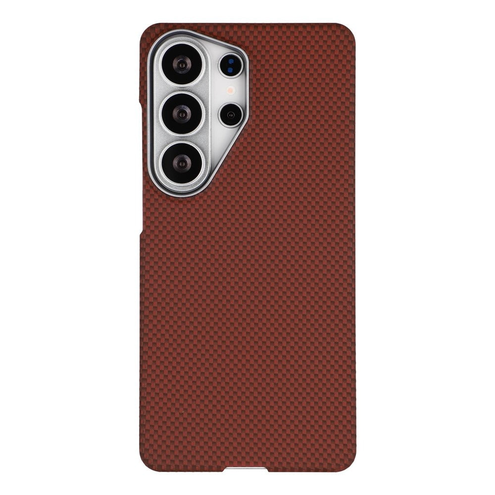 X-LEVEL Red Magnetic Case Carbon Nanofiber + Metal Lens Frame Phone Case For Samsung Galaxy S26 Ultra