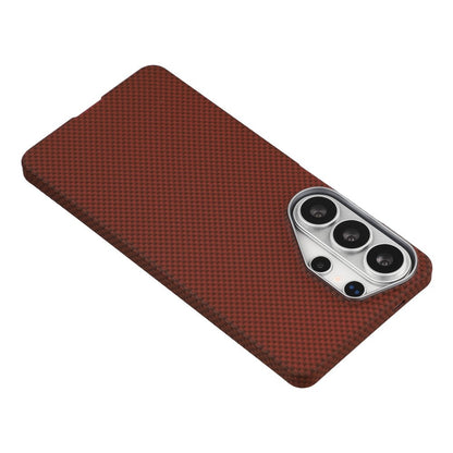X-LEVEL Red Magnetic Case Carbon Nanofiber + Metal Lens Frame Phone Case For Samsung Galaxy S26 Ultra