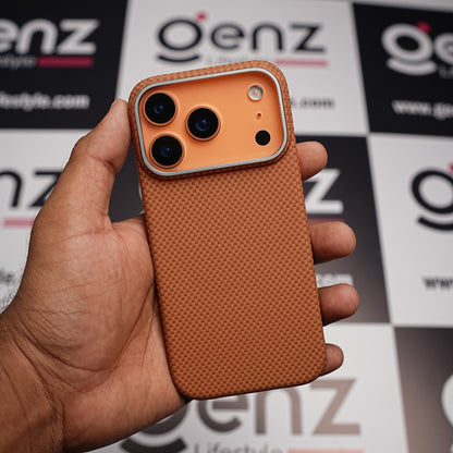 Orange 0.8mm Ultra Slim Carbon Fiber Magnetic Cover with MagSafe for iPhone