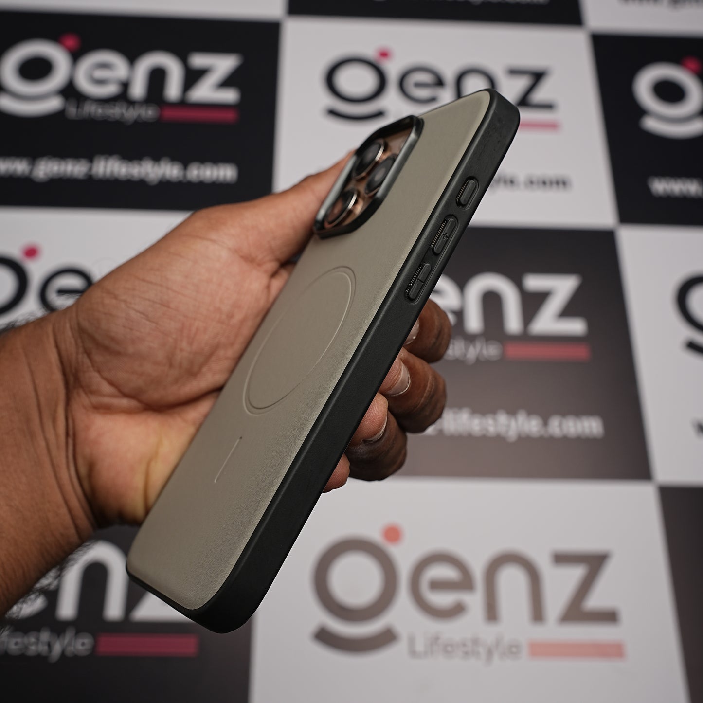 X-level Grey Duke Leather case with MagSafe for iPhone