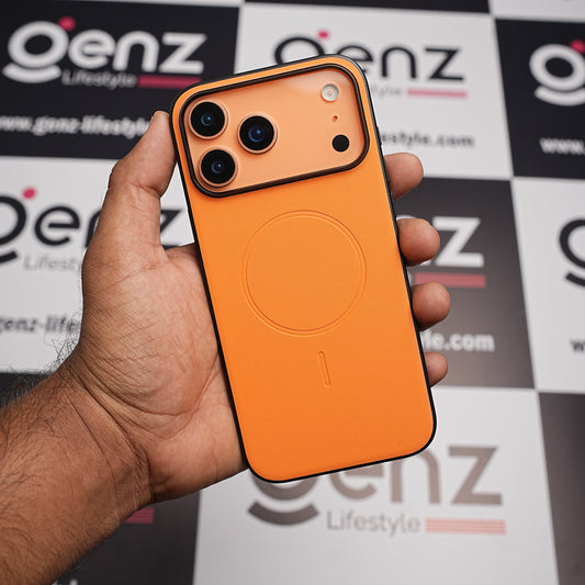 X-level Orange Duke Leather case with MagSafe for iPhone