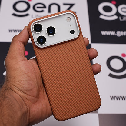 Orange 0.8mm Ultra Slim Carbon Fiber Magnetic Cover with MagSafe for iPhone