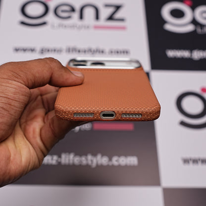 Orange 0.8mm Ultra Slim Carbon Fiber Magnetic Cover with MagSafe for iPhone