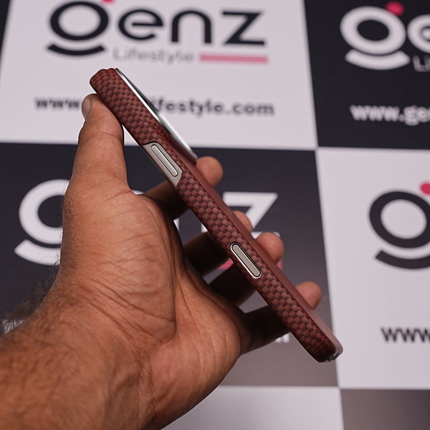 Brown 0.8mm Ultra Slim Carbon Fiber Magnetic Cover with MagSafe for iPhone