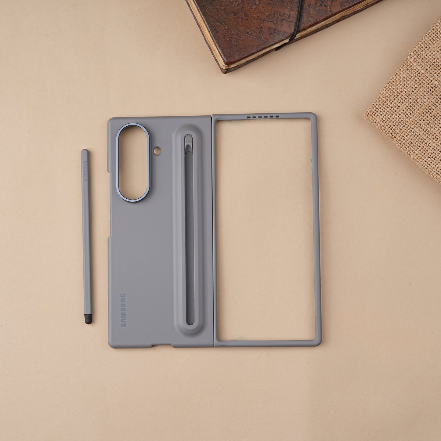 Grey S-Pen Skin feel Silicone case for Samsung Galaxy Z Fold7