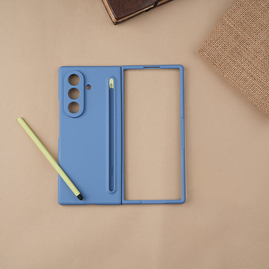 Blue S-Pen Matte Silicone case for Samsung Galaxy Z Fold7