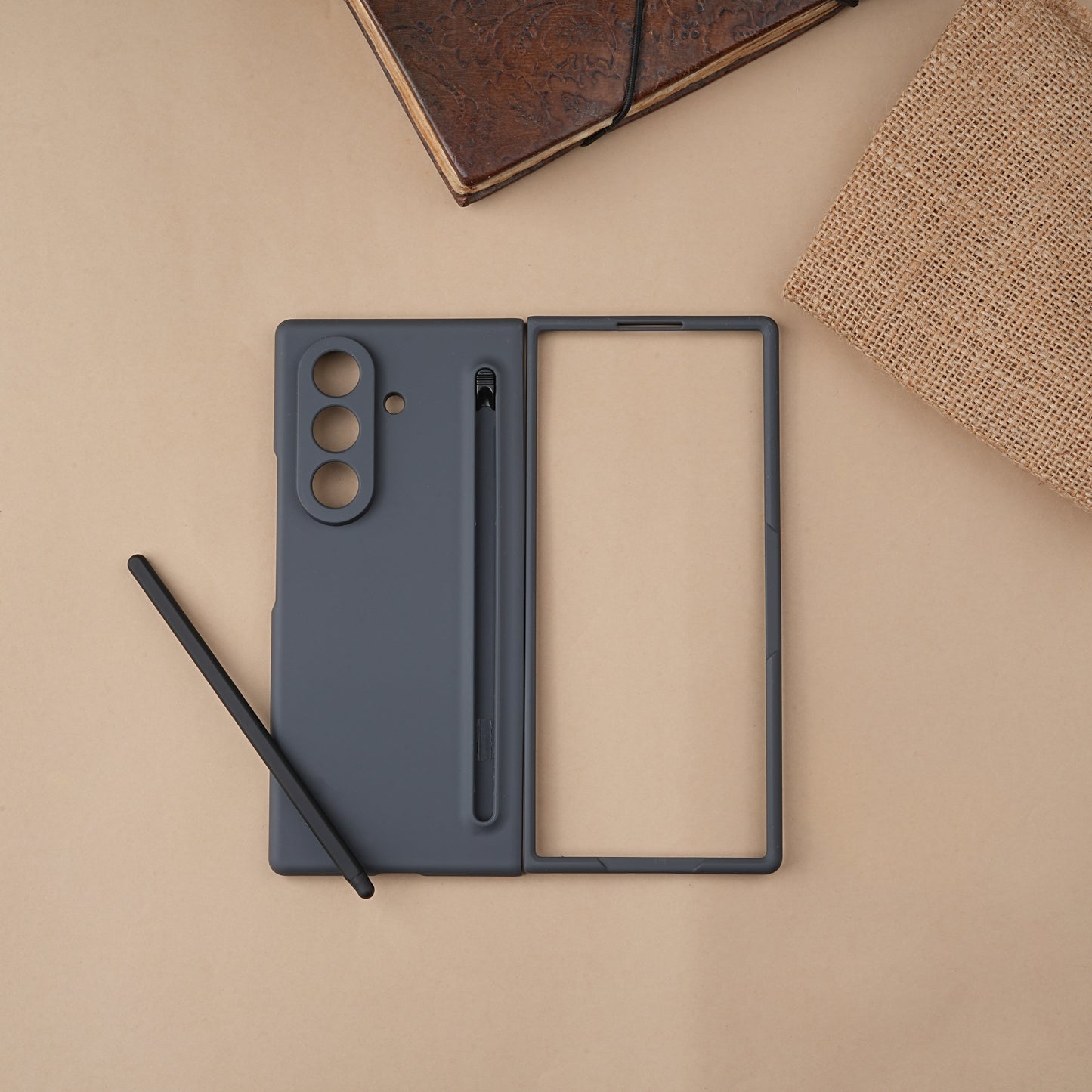 Dark Grey S-Pen Matte Silicone case for Samsung Galaxy Z Fold7
