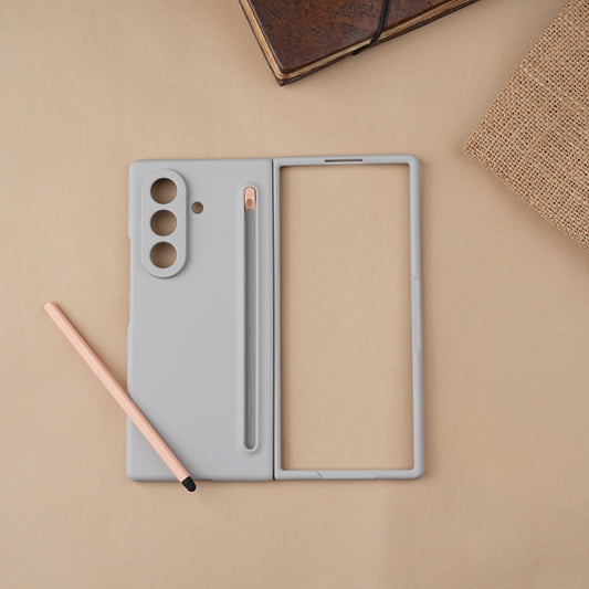 Grey S-Pen Matte Silicone case for Samsung Galaxy Z Fold7