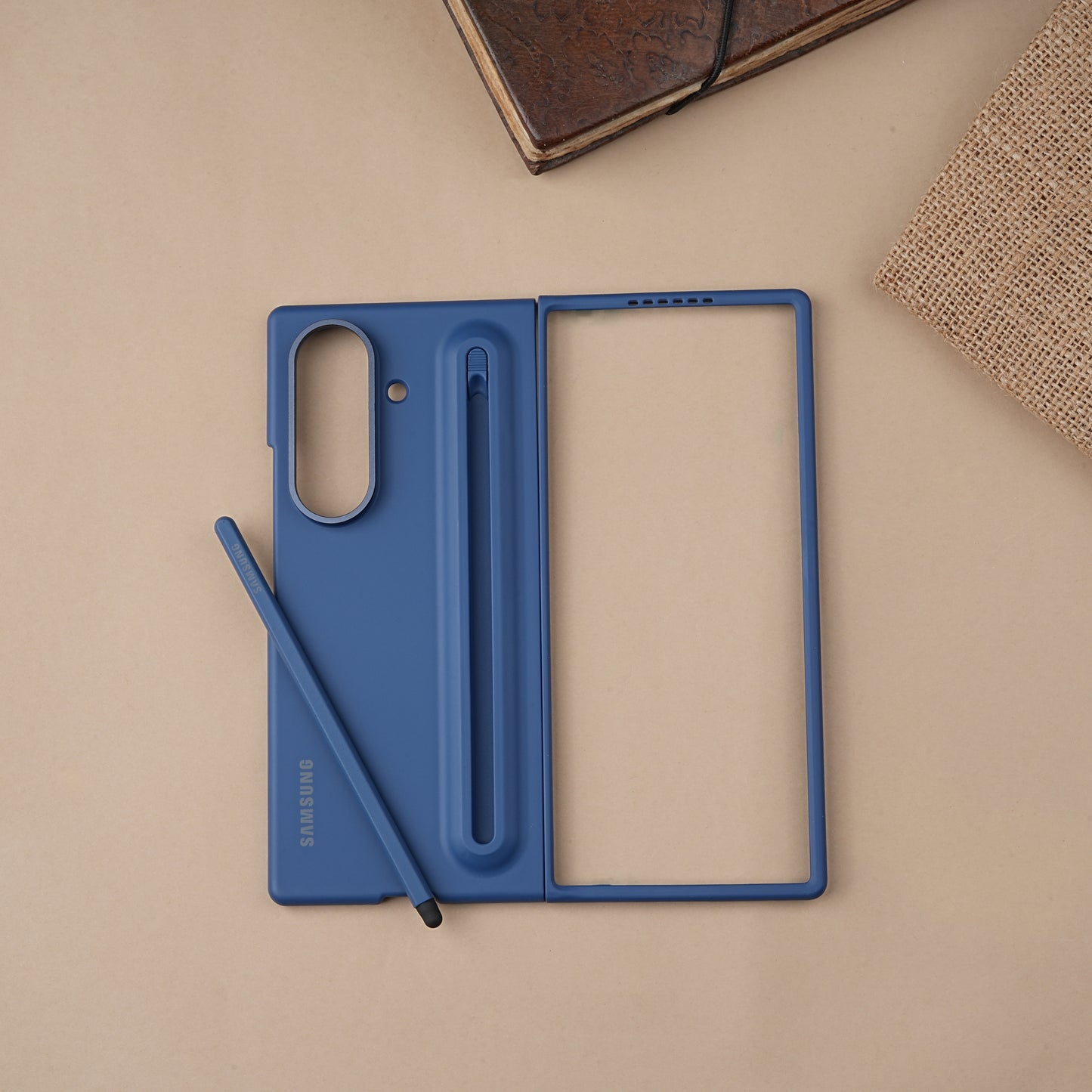 Blue S-Pen Skin feel Silicone case for Samsung Galaxy Z Fold7