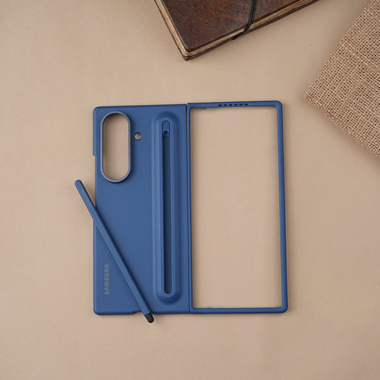 Blue S-Pen Skin feel Silicone case for Samsung Galaxy Z Fold7
