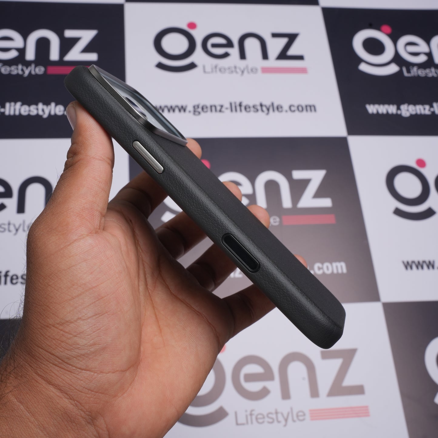 X-level Black Leather case with Camera Control button for iPhone