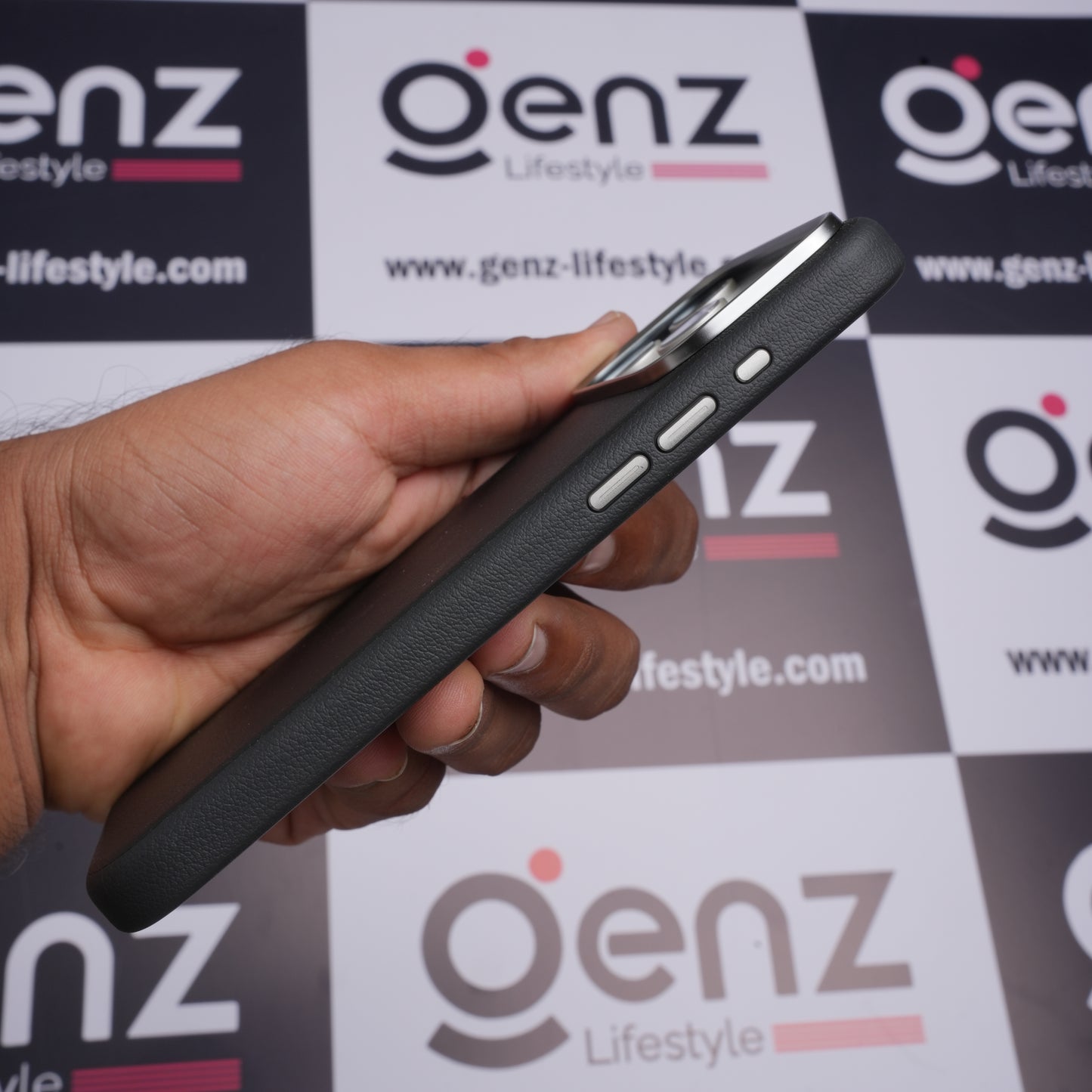 X-level Black Leather case with Camera Control button for iPhone