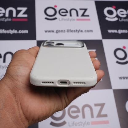 X-level Grey Leather case with Camera Control button for iPhone