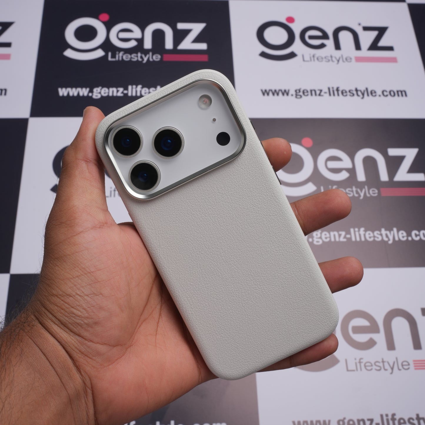 X-level Grey Leather case with Camera Control button for iPhone