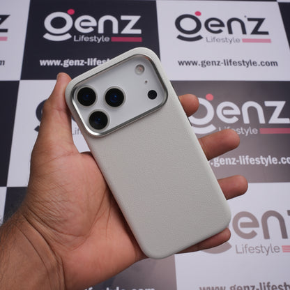 X-level Grey Leather case with Camera Control button for iPhone