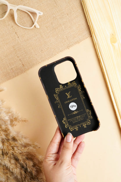 Louis Vuitton LV Logo Premium Quality Card Holder Light Brown Case for iPhone