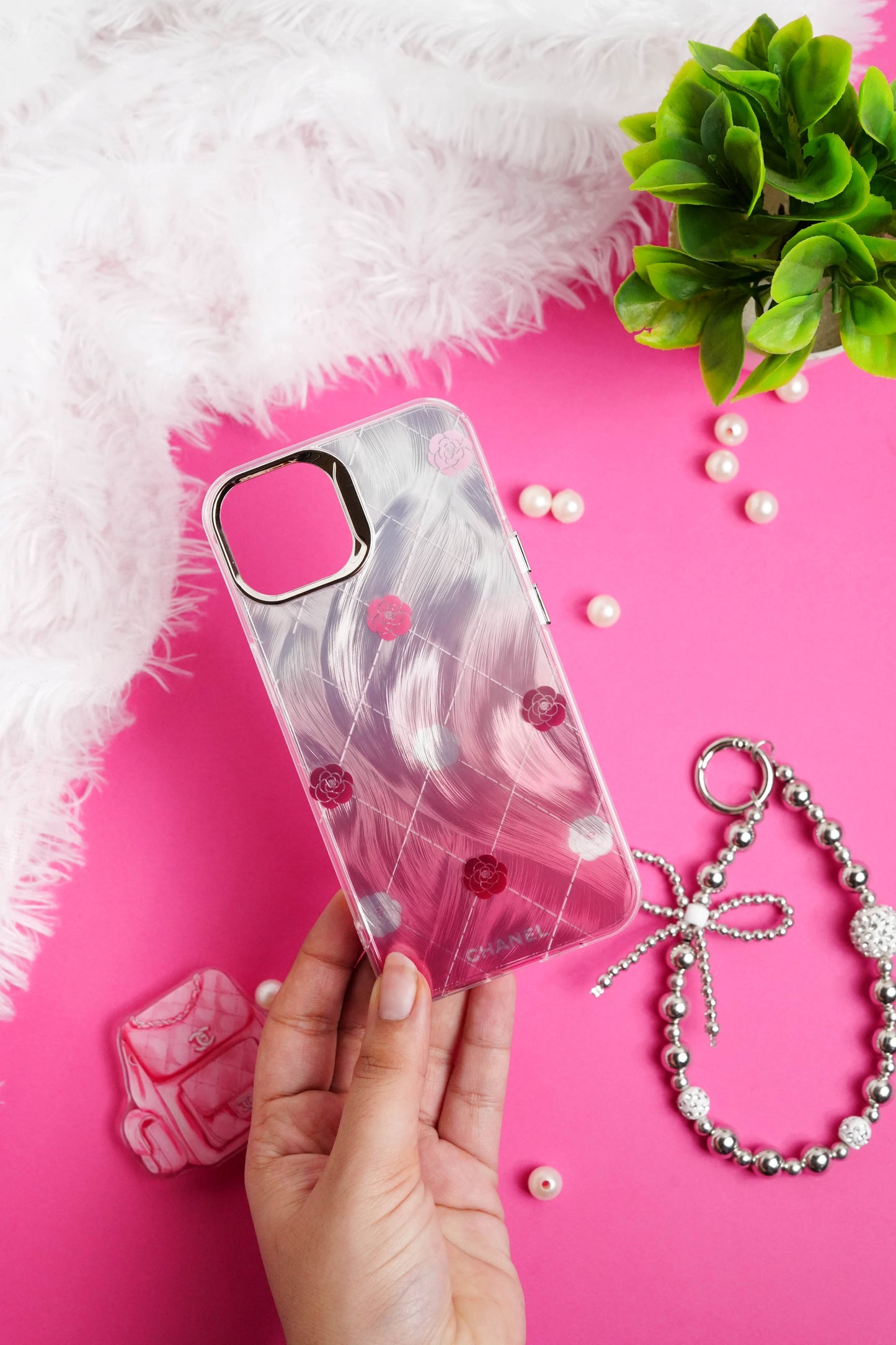 Chanel Bag Pop Socket With Chain Case for iPhone