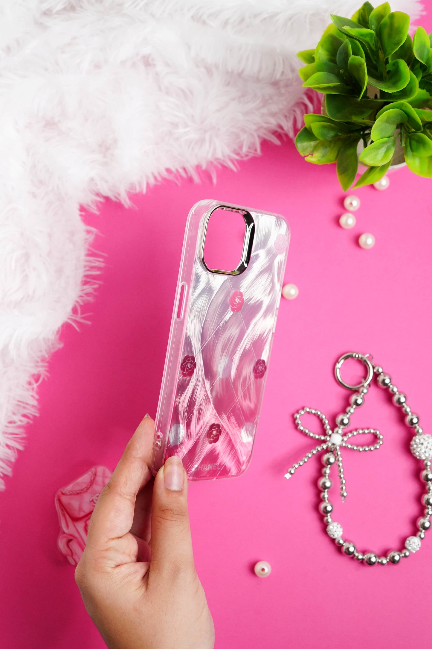 Chanel Bag Pop Socket With Chain Case for iPhone